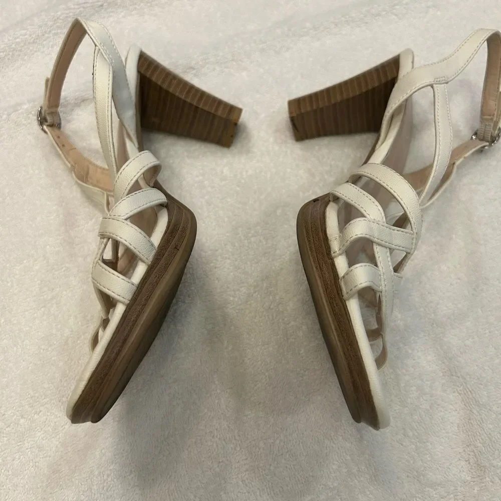 SO Cream Strappy Sandals with Ankle Buckle